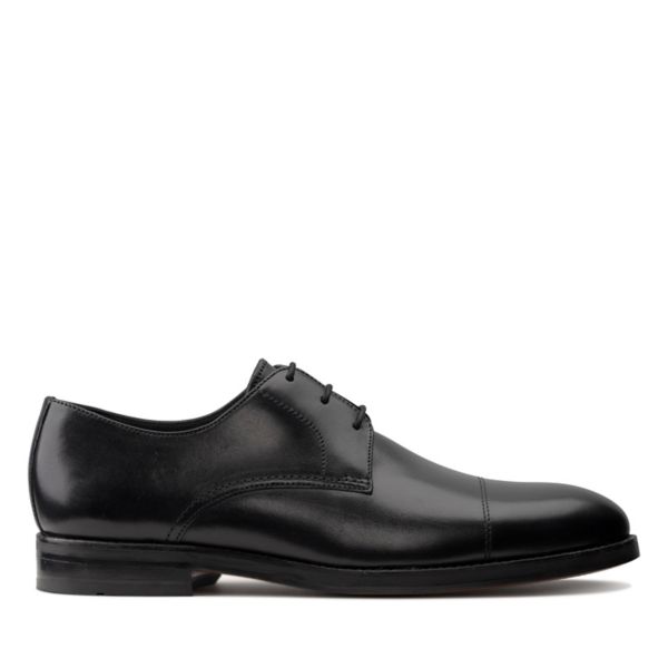 Clarks Mens Oliver Cap Wide Fit Shoes Black | USA-6093874
